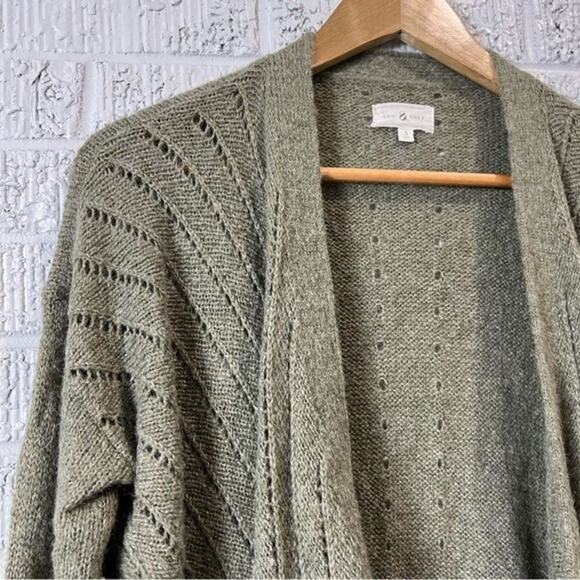 Lou & Grey Small Green Knit Olive Green Oversized Flowy Cardigan - Picture 3 of 5